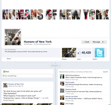 HUMANS OF NEW YORKフェイスブックページ