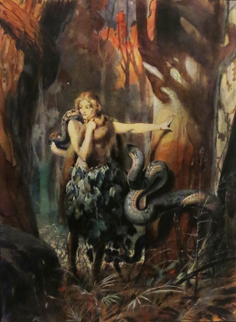...la serpiente le contesto -también a mi admira- hermosa Eva…(1918)  ©　Josep Segrelles